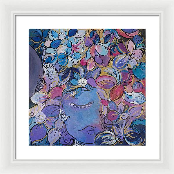 Hidden By Gold - Flower Head Collection - Framed Print