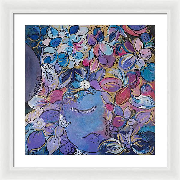 Hidden By Gold - Flower Head Collection - Framed Print