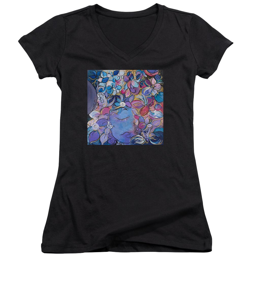 Hidden By Gold - Flower Head Collection - Women's V-Neck