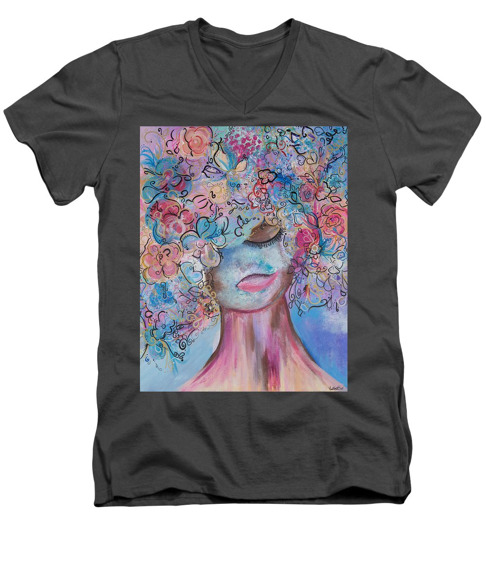 I'm Here - Flower Head Collection - Men's V-Neck T-Shirt