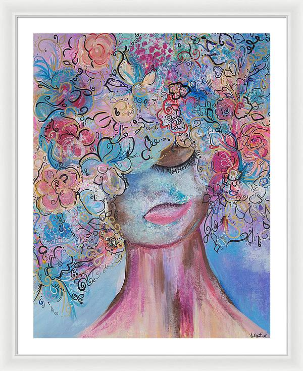 I'm Here - Flower Head Collection - Framed Print