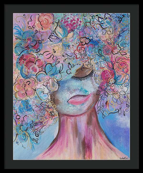 I'm Here - Flower Head Collection - Framed Print