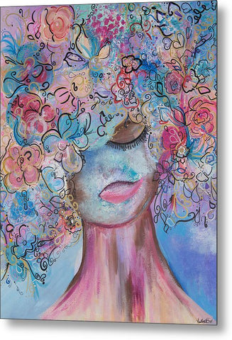 I'm Here - Flower Head Collection - Metal Print