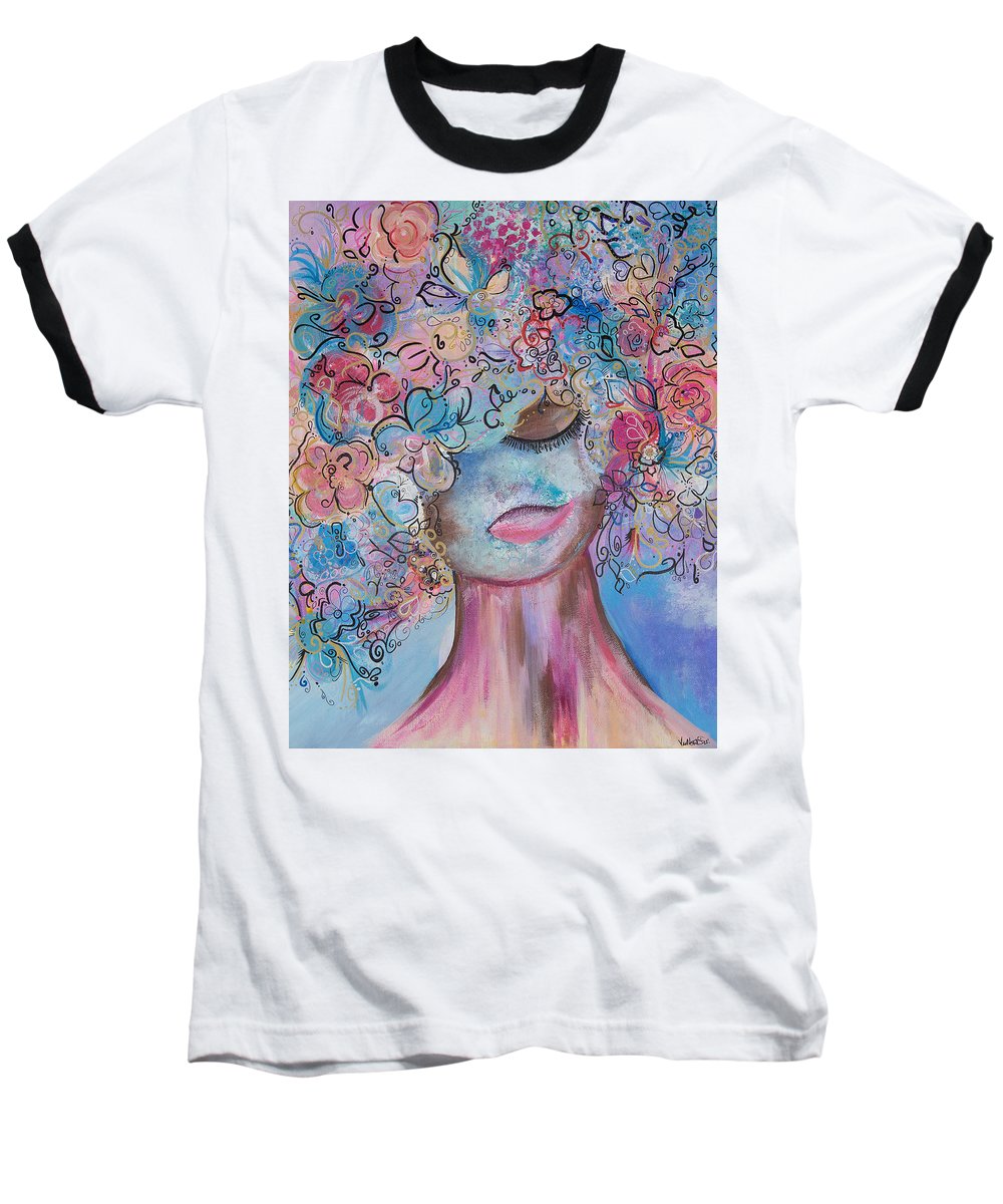 I'm Here - Flower Head Collection - Baseball T-Shirt