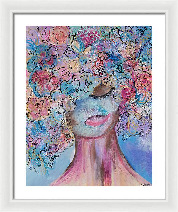 I'm Here - Flower Head Collection - Framed Print