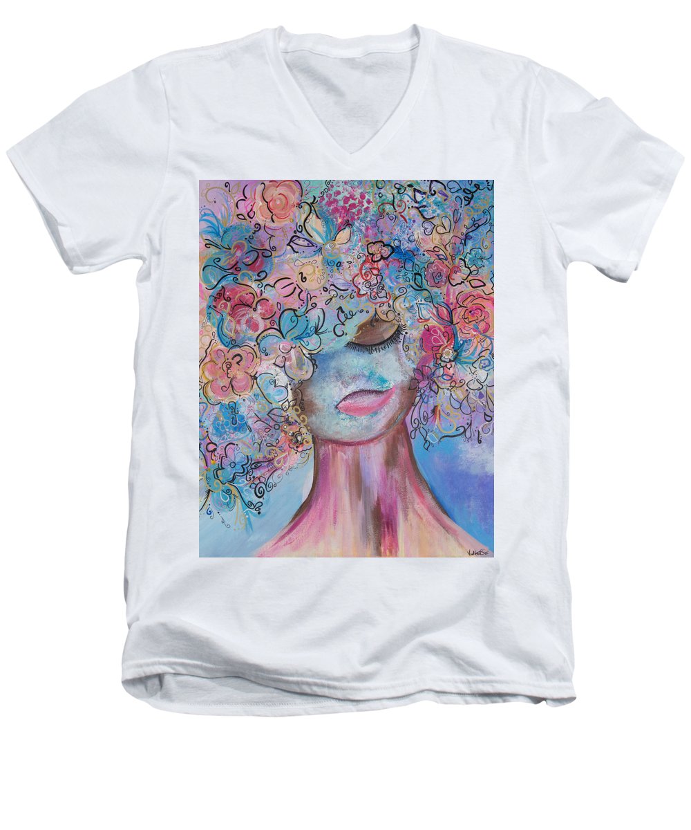 I'm Here - Flower Head Collection - Men's V-Neck T-Shirt