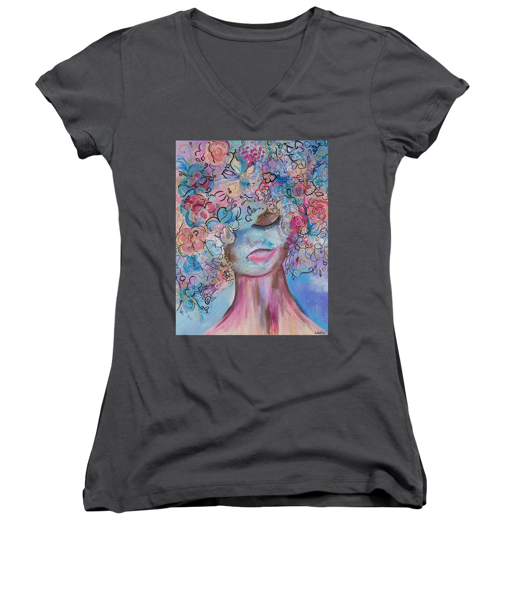 I'm Here - Flower Head Collection - Women's V-Neck