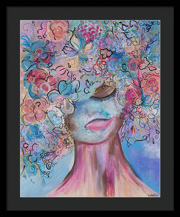 I'm Here - Flower Head Collection - Framed Print