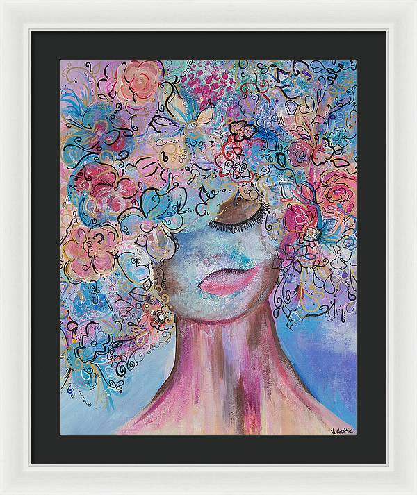 I'm Here - Flower Head Collection - Framed Print