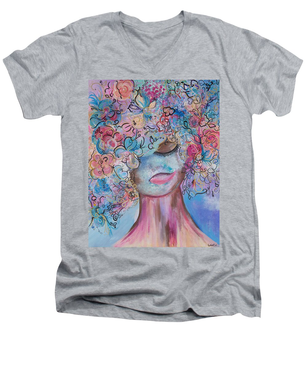 I'm Here - Flower Head Collection - Men's V-Neck T-Shirt