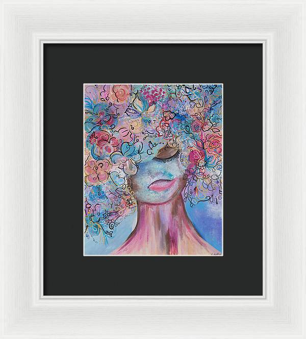 I'm Here - Flower Head Collection - Framed Print