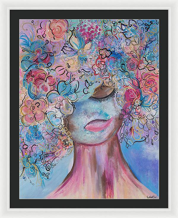 I'm Here - Flower Head Collection - Framed Print