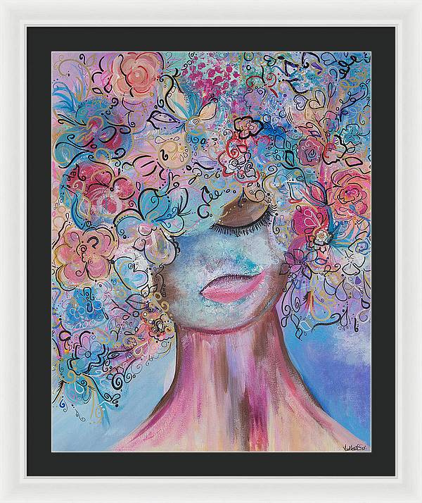 I'm Here - Flower Head Collection - Framed Print