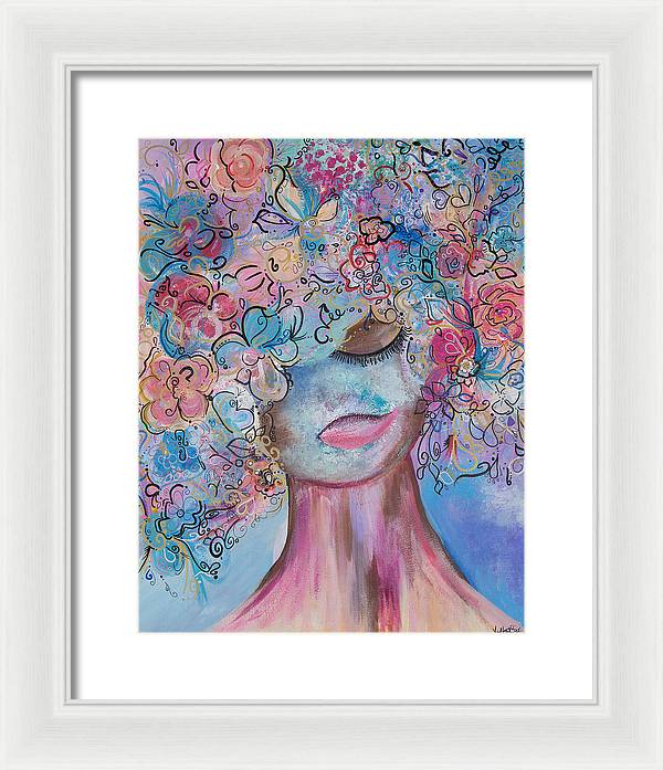 I'm Here - Flower Head Collection - Framed Print