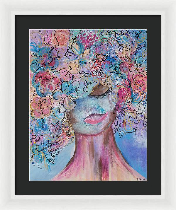 I'm Here - Flower Head Collection - Framed Print