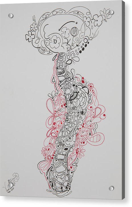 Pain and Growth - Zentangle Collection - Acrylic Print