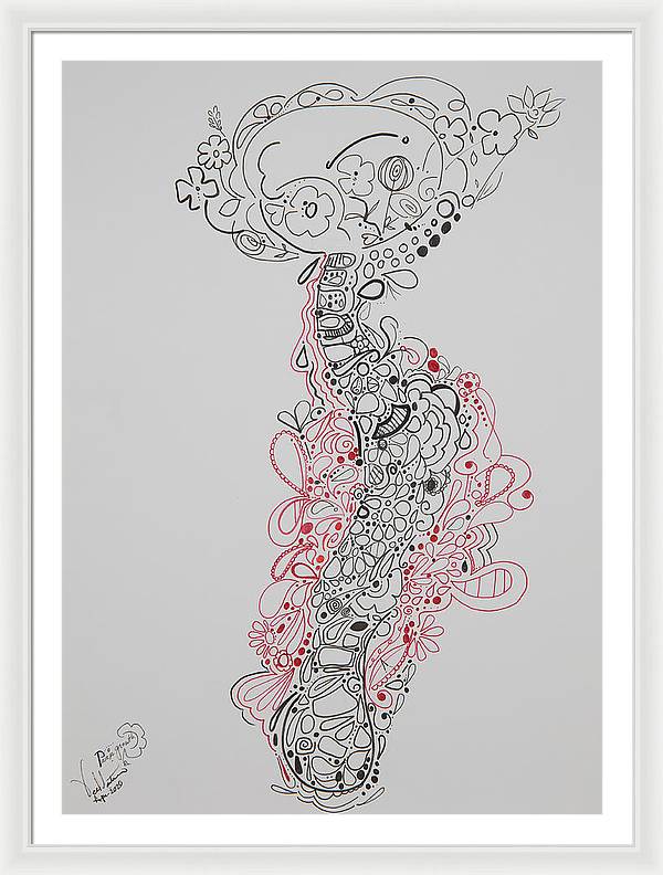 Pain and Growth - Zentangle Collection - Framed Print