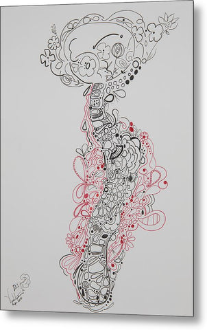 Pain and Growth - Zentangle Collection - Metal Print