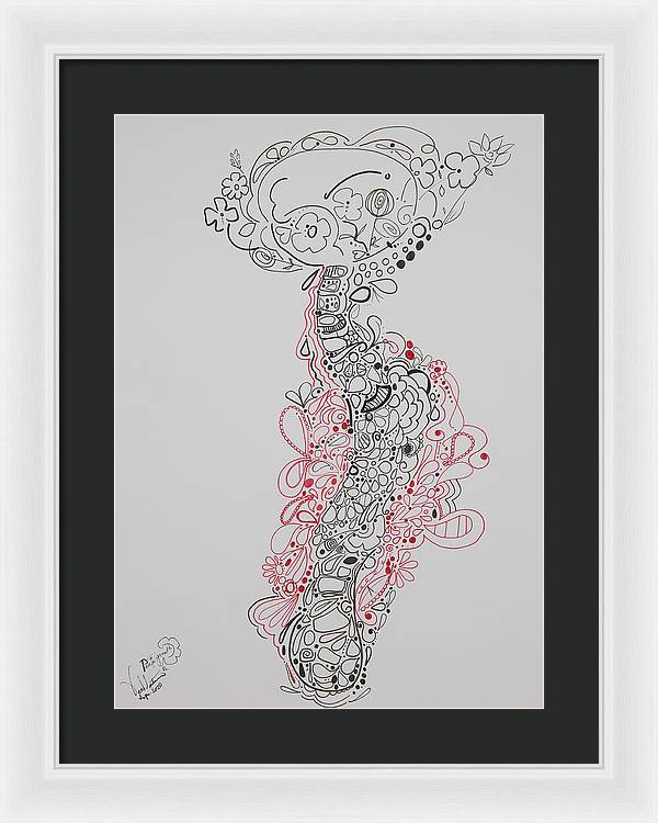 Pain and Growth - Zentangle Collection - Framed Print