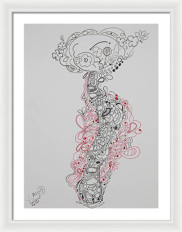 Pain and Growth - Zentangle Collection - Framed Print