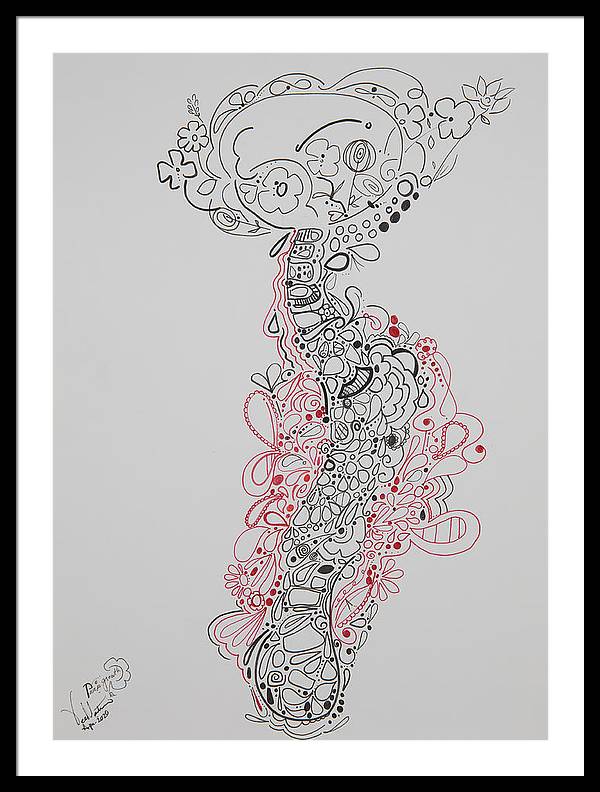 Pain and Growth - Zentangle Collection - Framed Print