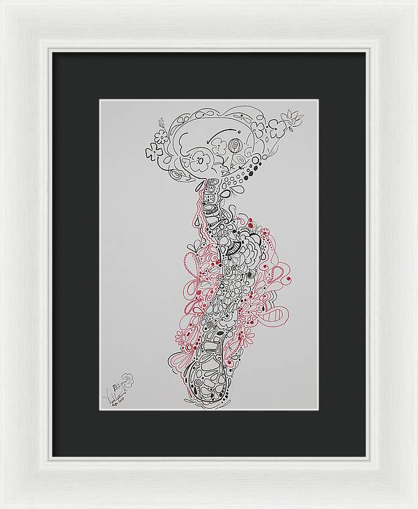 Pain and Growth - Zentangle Collection - Framed Print