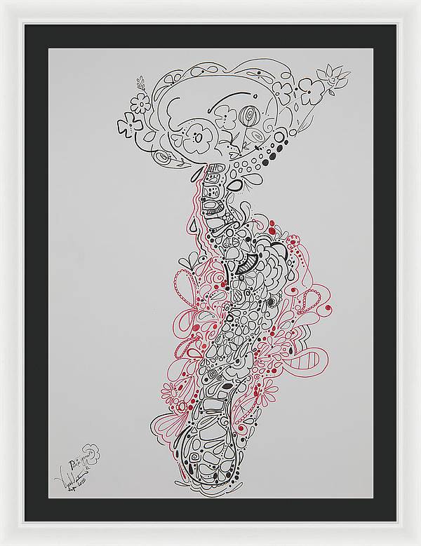 Pain and Growth - Zentangle Collection - Framed Print