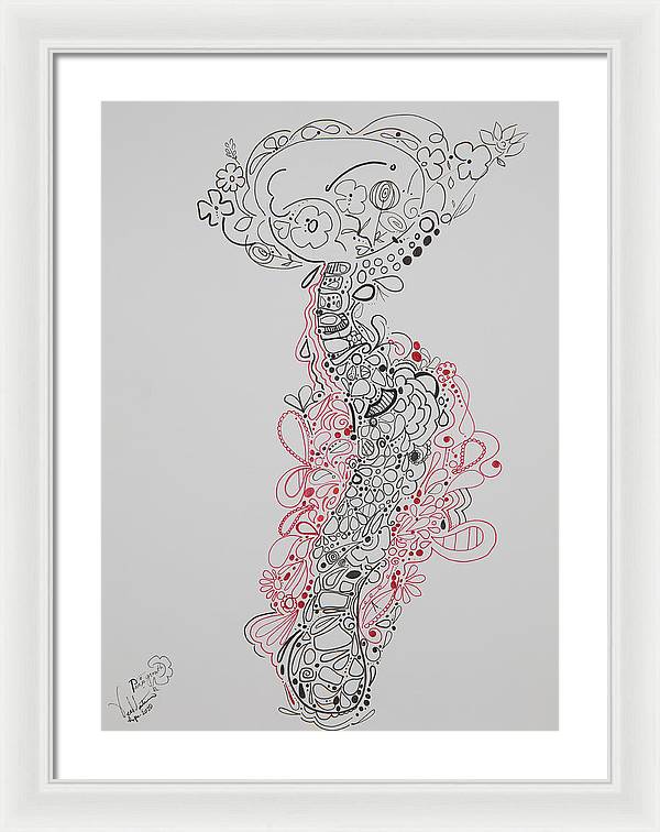 Pain and Growth - Zentangle Collection - Framed Print