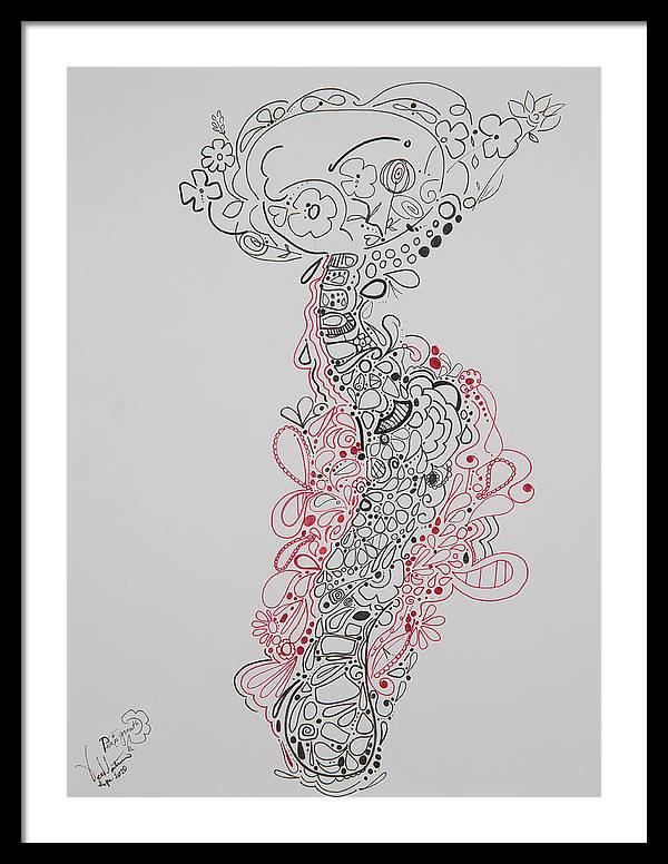 Pain and Growth - Zentangle Collection - Framed Print