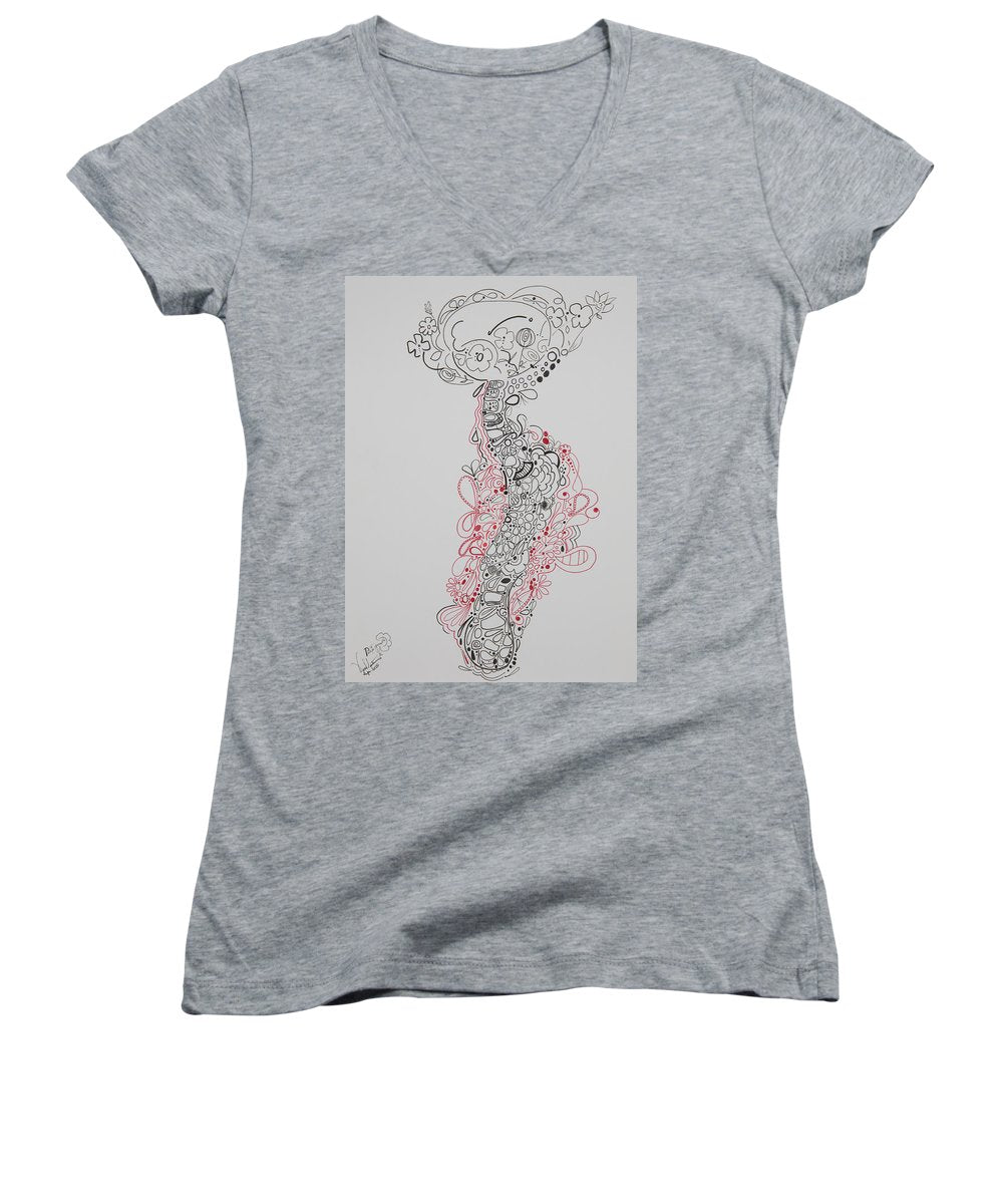 Pain and Growth - Zentangle Collection - Women's V-Neck