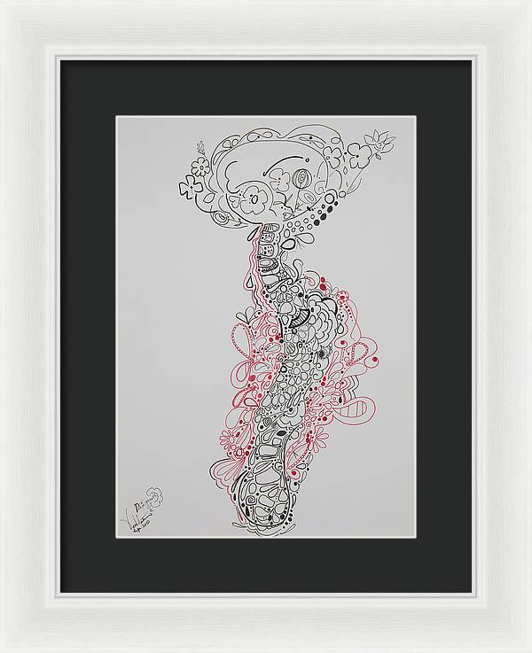 Pain and Growth - Zentangle Collection - Framed Print