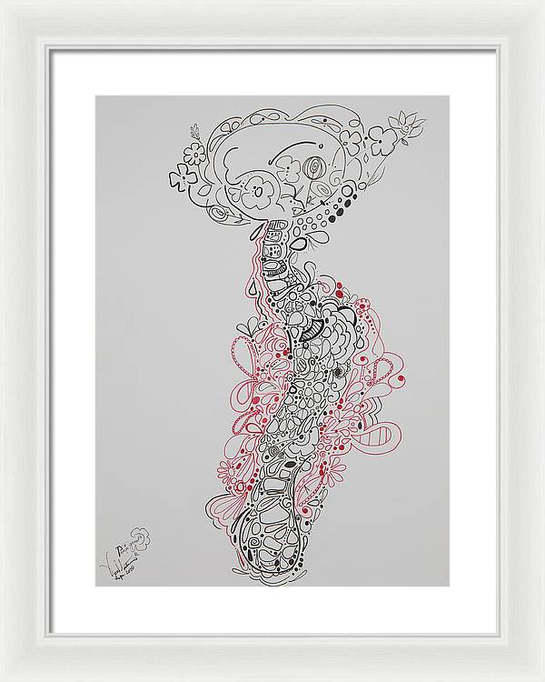 Pain and Growth - Zentangle Collection - Framed Print