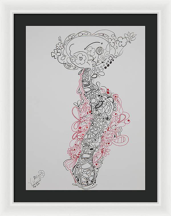 Pain and Growth - Zentangle Collection - Framed Print