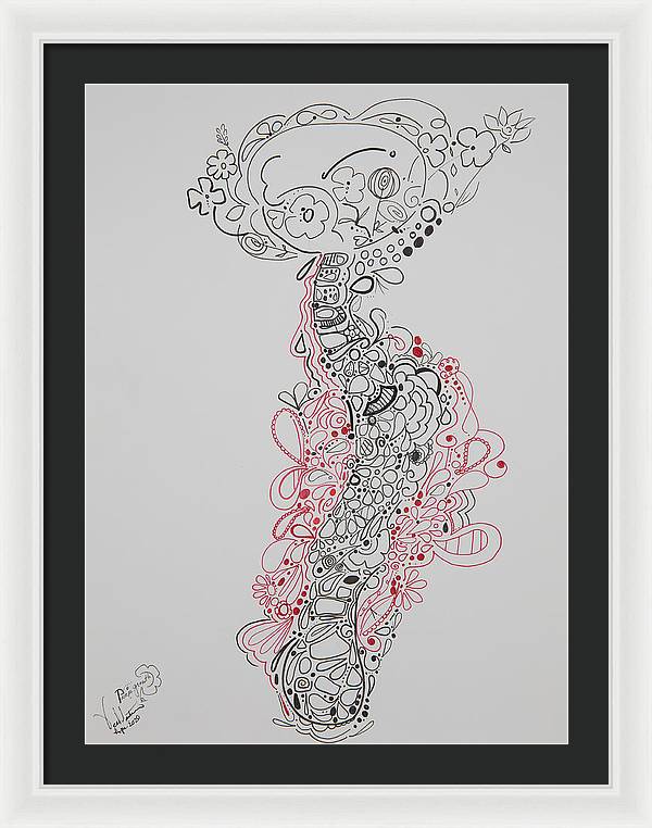 Pain and Growth - Zentangle Collection - Framed Print