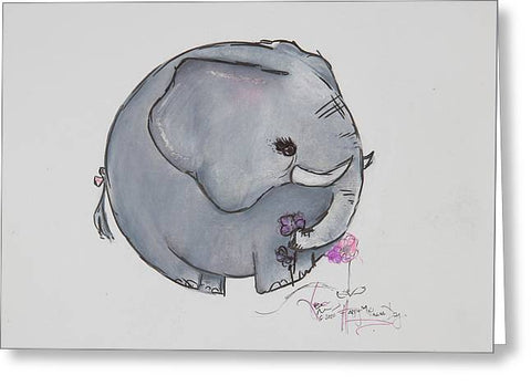 Round Calf - Elephant Collection  - Greeting Card