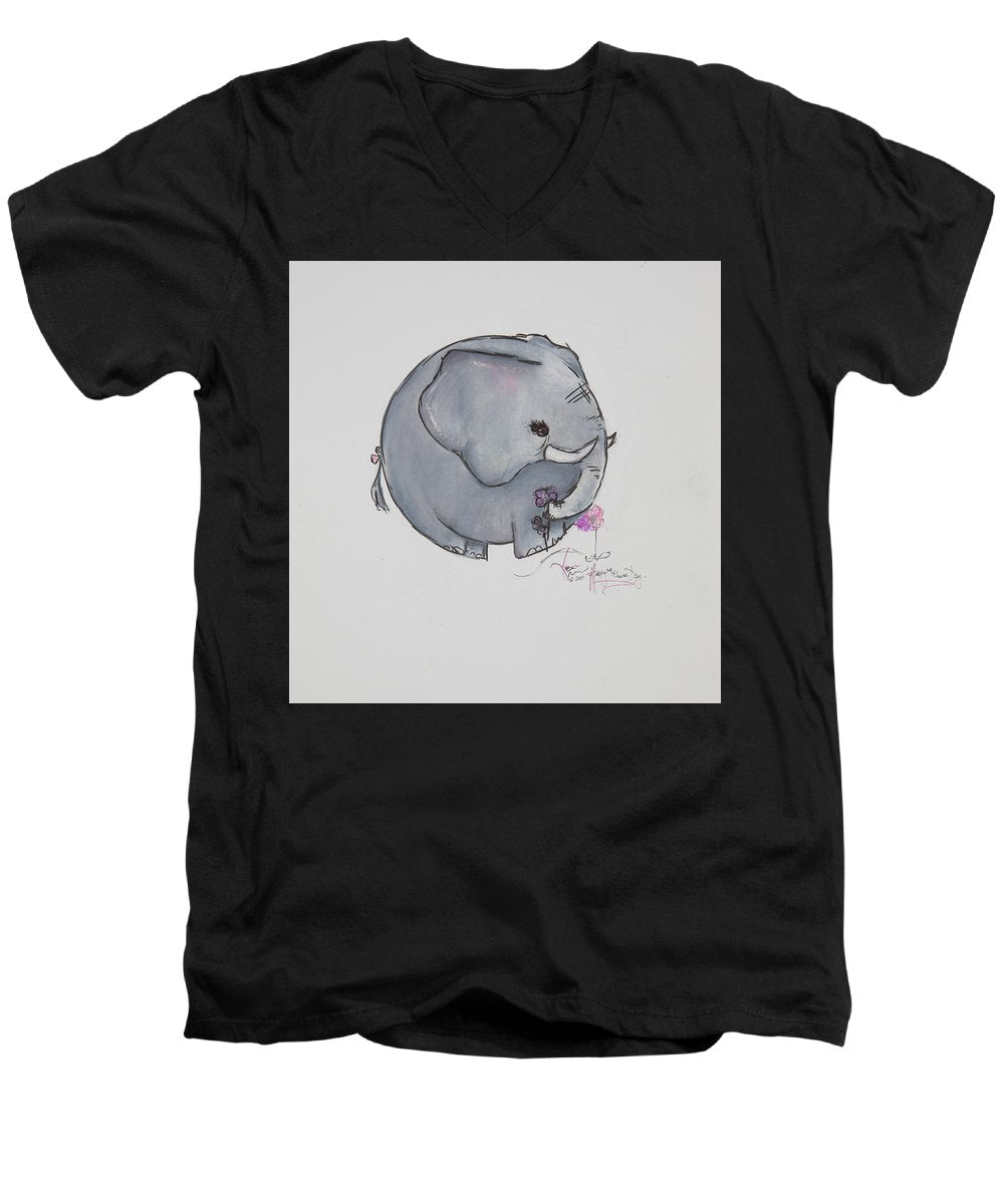 Round Calf - Elephant Collection  - Men's V-Neck T-Shirt