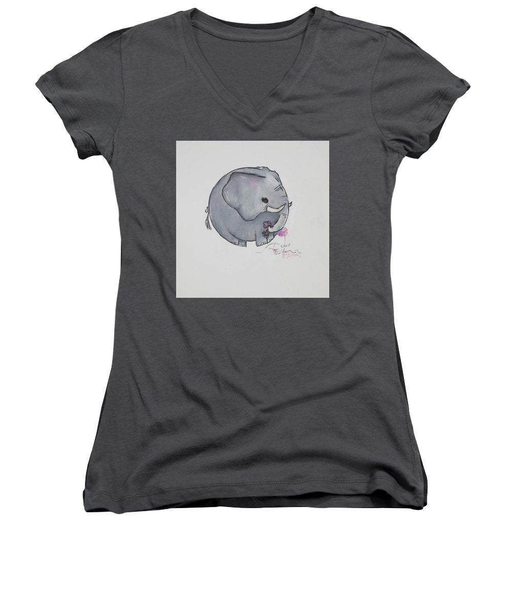 Round Calf - Elephant Collection  - Women's V-Neck