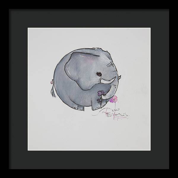 Round Calf - Elephant Collection  - Framed Print