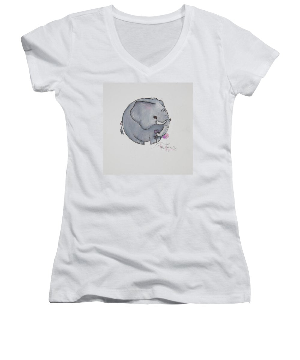 Round Calf - Elephant Collection  - Women's V-Neck