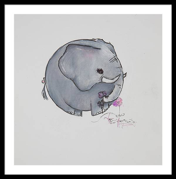 Round Calf - Elephant Collection  - Framed Print