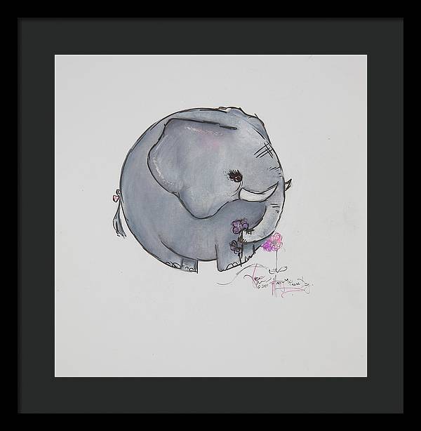 Round Calf - Elephant Collection  - Framed Print