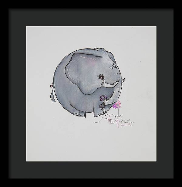 Round Calf - Elephant Collection  - Framed Print