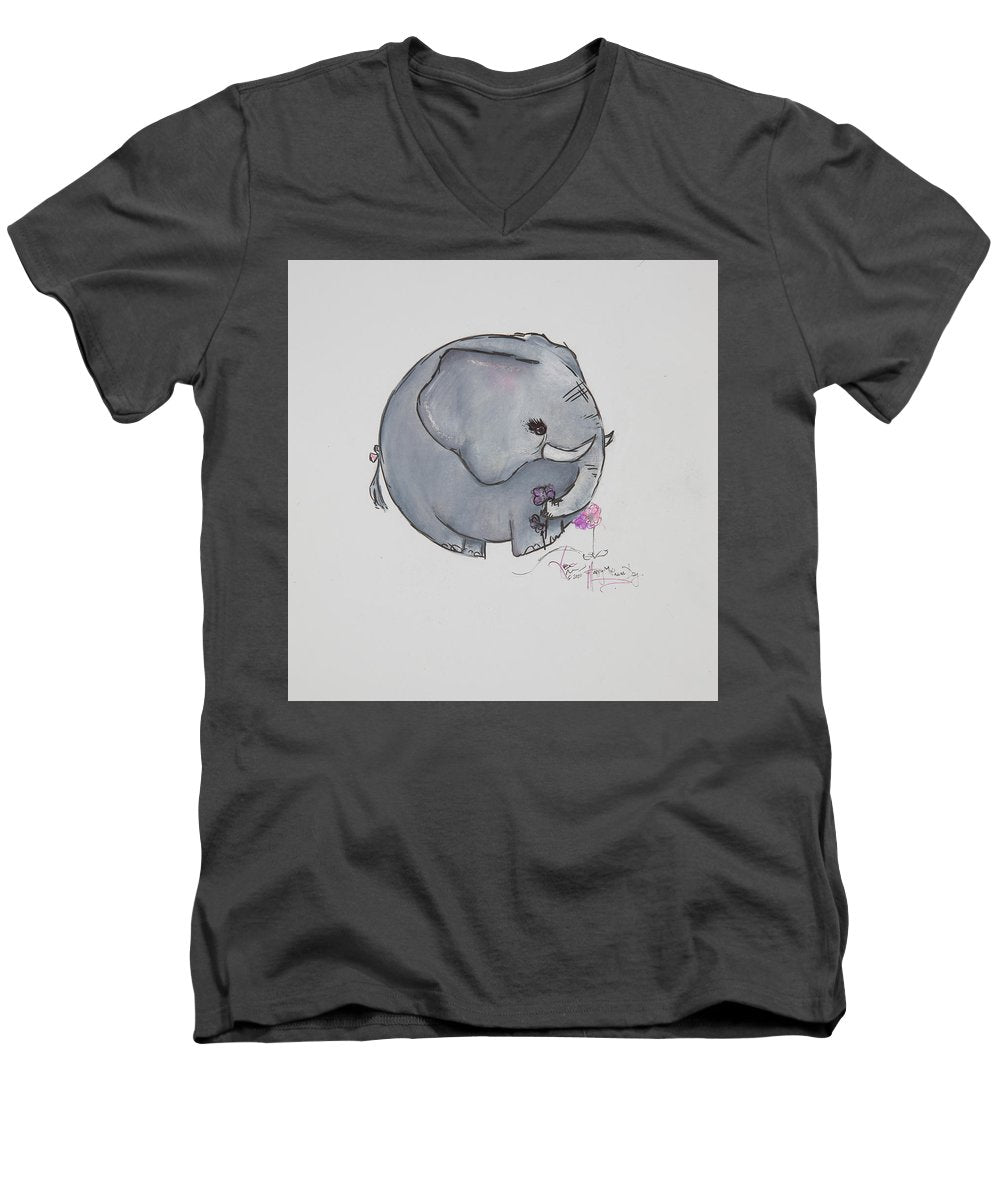 Round Calf - Elephant Collection  - Men's V-Neck T-Shirt