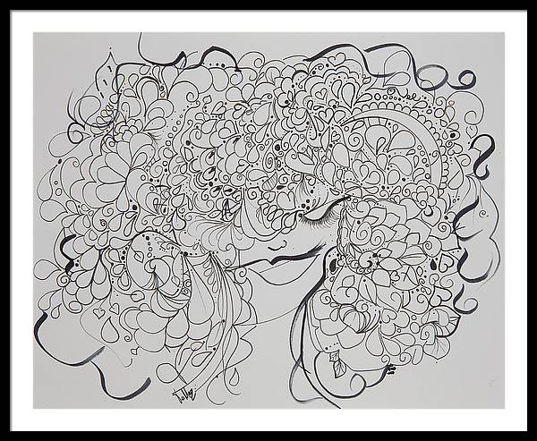 Swirls - Zentangle Collection  - Framed Print