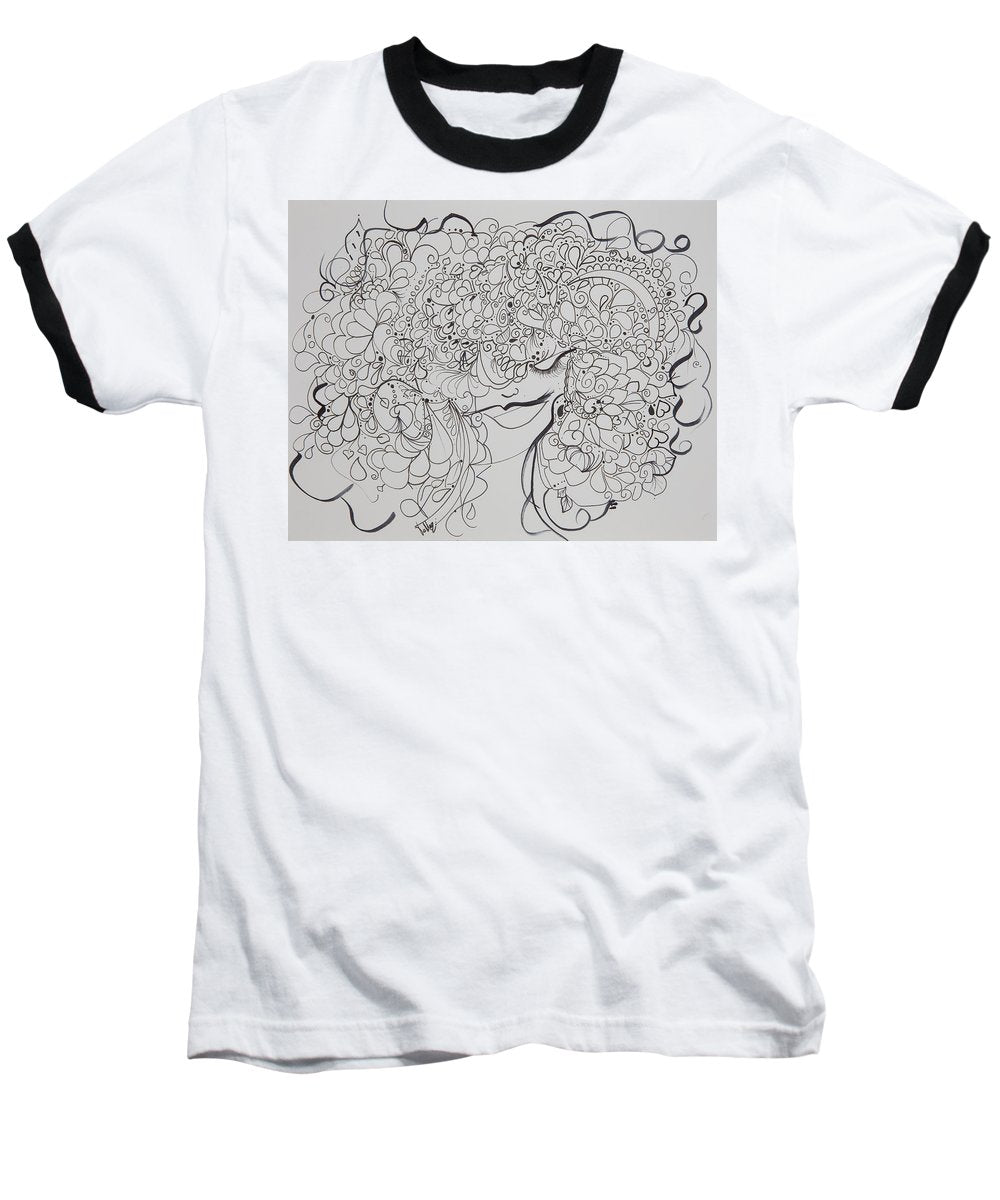 Swirls - Zentangle Collection  - Baseball T-Shirt