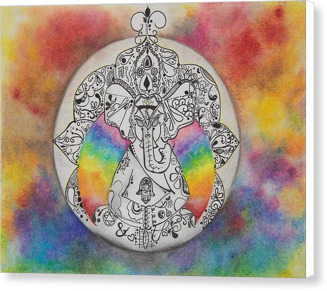 Zen Elephant - Zentangle Collection - Canvas Print