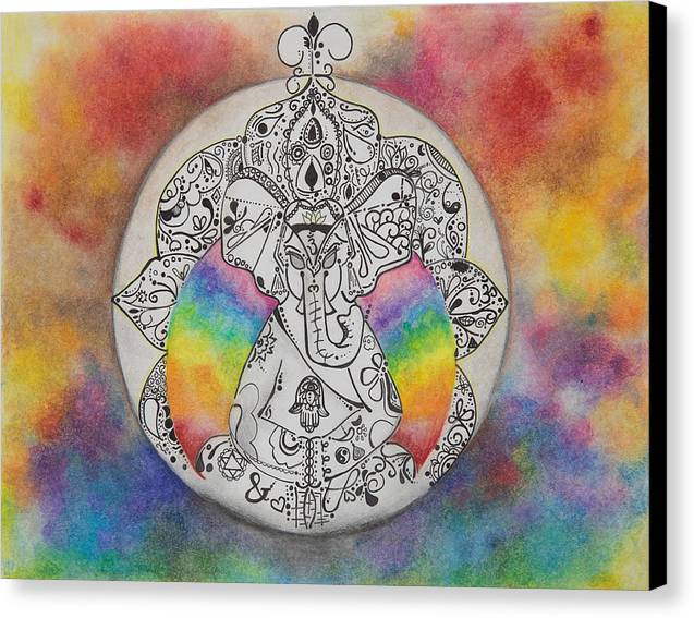 Zen Elephant - Zentangle Collection - Canvas Print