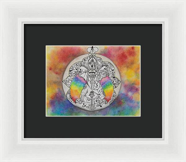 Zen Elephant - Zentangle Collection - Framed Print