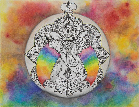 Zen Elephant - Zentangle Collection - Art Print