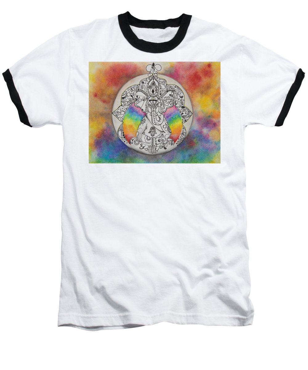 Zen Elephant - Zentangle Collection - Baseball T-Shirt